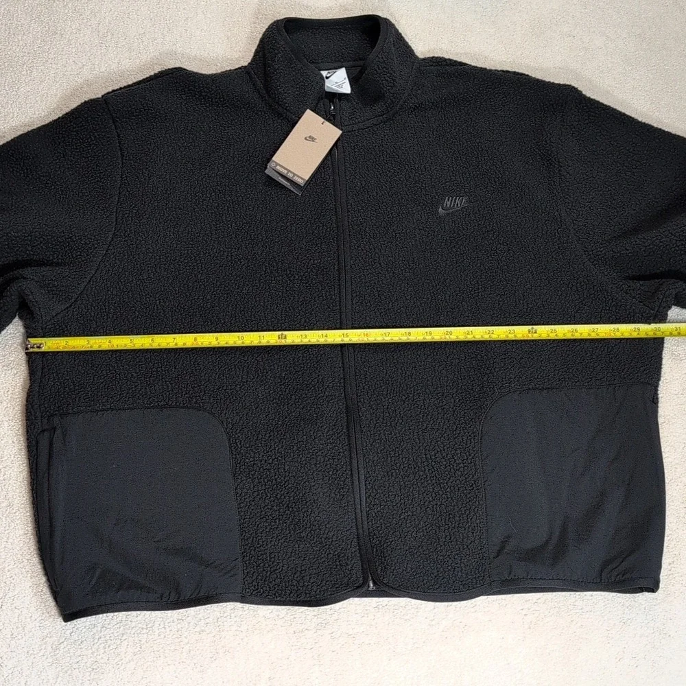 Nike Club Winterized Fleece Sherpa Jacket Black Mens XL FB8386-010 Oversized Fit